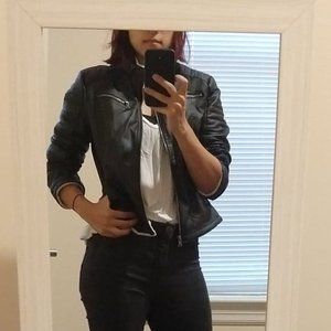 Faux Leather Moto Jacket